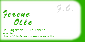 ferenc olle business card